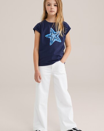T-Shirt WE Fashion en bleu