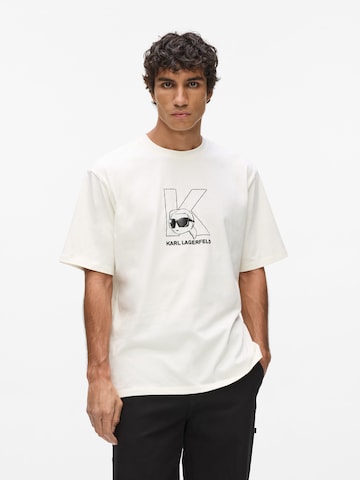 T-Shirt Karl Lagerfeld en beige : devant