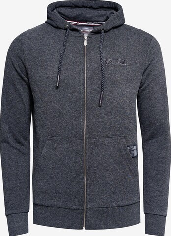 Rusty Neal Zip-Up Hoodie in Grey: front