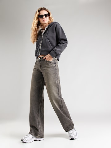 WEEKDAY Zip-Up Hoodie 'Tonia' in Black