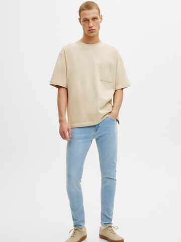 Pull&Bear Skinny Jeans in Blauw: voorkant