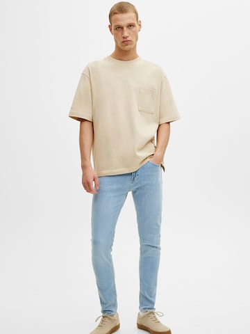 Pull&Bear Skinny Kavbojke | modra barva: sprednja stran