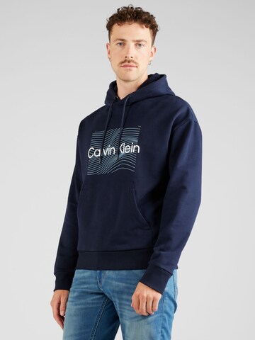 Sweat-shirt Calvin Klein en bleu : devant