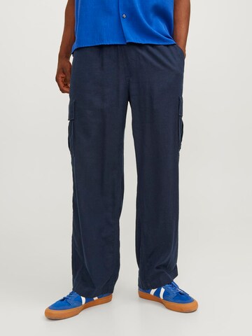 JACK & JONES Loosefit Cargobroek 'Bill Nate' in Blauw: voorkant