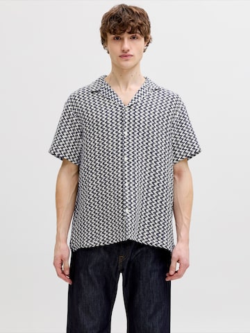 JACK & JONES Regular fit Button Up Shirt 'JORMONTAUK' in Blue: front