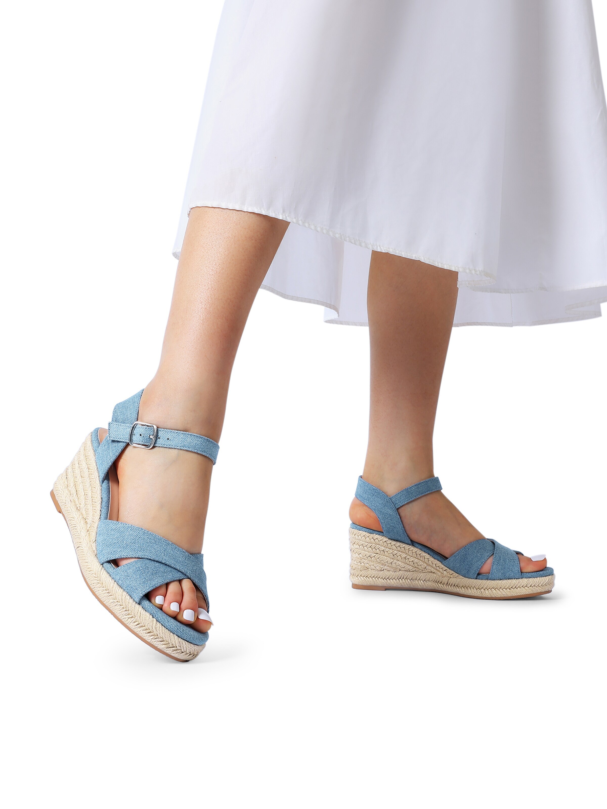 Dream Pairs Sandal 'Elegante Espadrille-Keilsandalen' in Blue