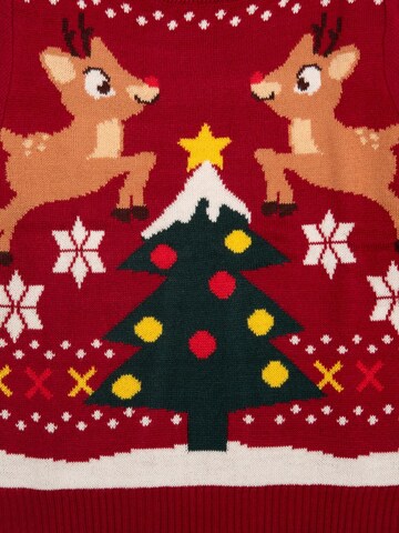 United Labels Sweater 'Weihnachtspullover Rentiere' in Red