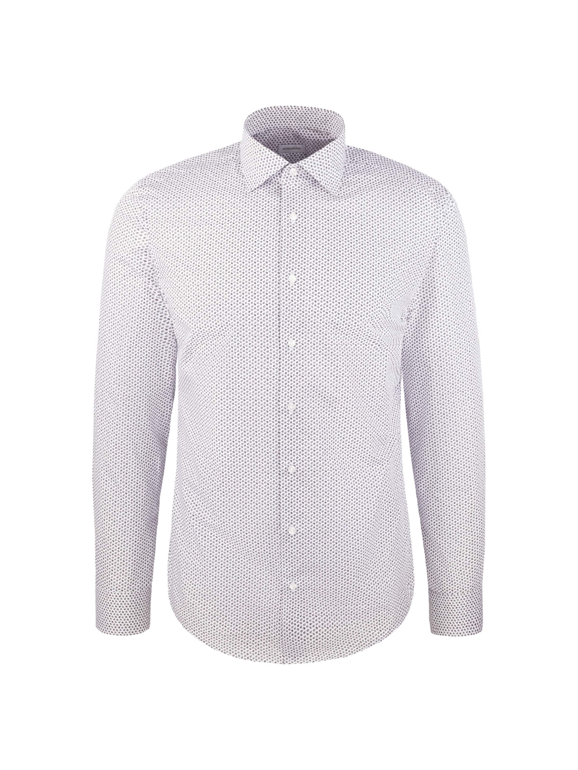 Coupe slim Chemise business 'Schwarze Rose' SEIDENSTICKER en gris : devant