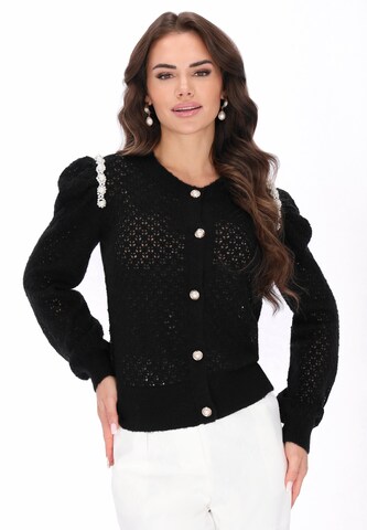 faina - Cárdigan en negro: frente