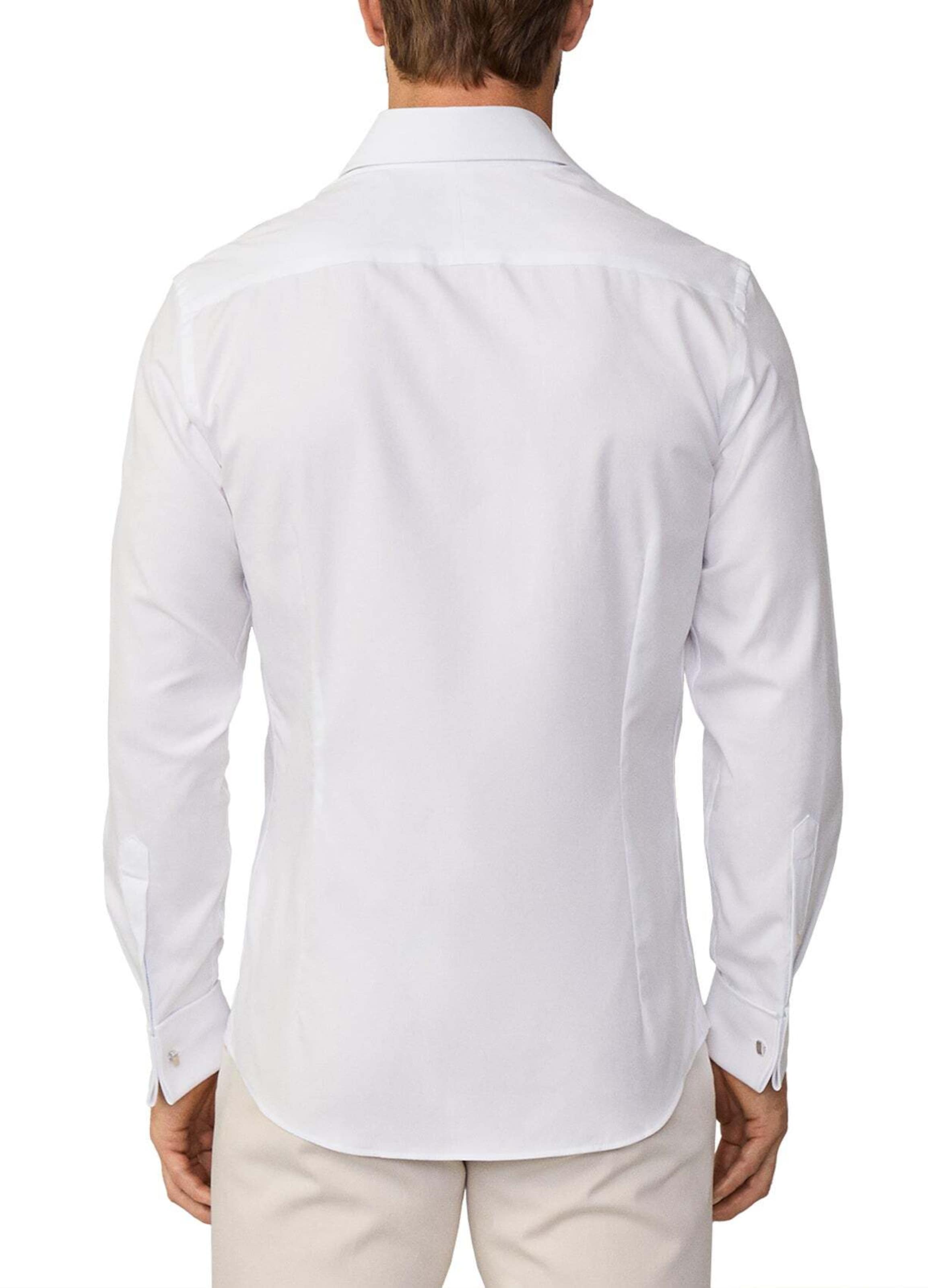 Hackett London Regular fit Zakelijk overhemd 'Pinpoint Dс' in Wit