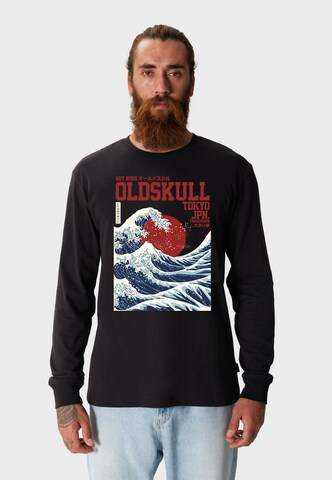 Oldskull Shirt 'Asian Big W' in Zwart: voorkant