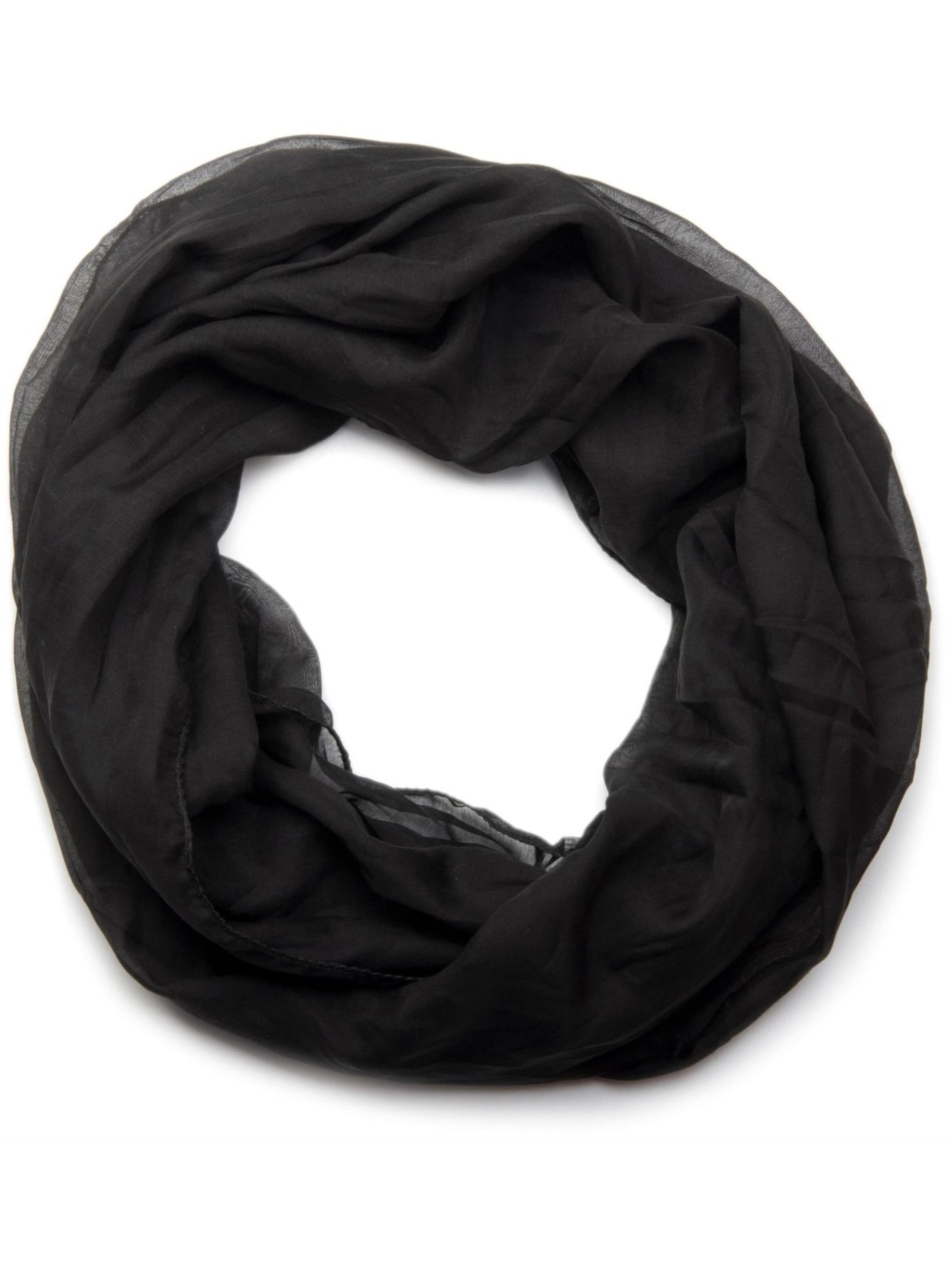 styleBREAKER Schlauchschal 'Seidiger unifarbener Loop'‌‌ in Schwarz: Vorderseite