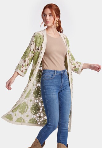 Manteau en tricot 'Resortwear' usha FESTIVAL en vert : devant