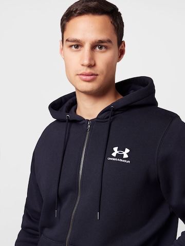 UNDER ARMOUR Αθλητική ζακέτα φούτερ 'Essential' σε μαύρο