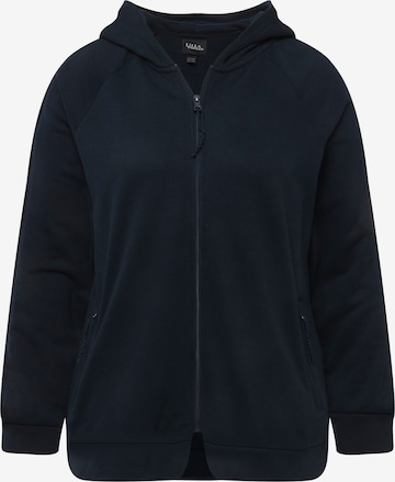 Ulla Popken Zip-Up Hoodie in Blue: front