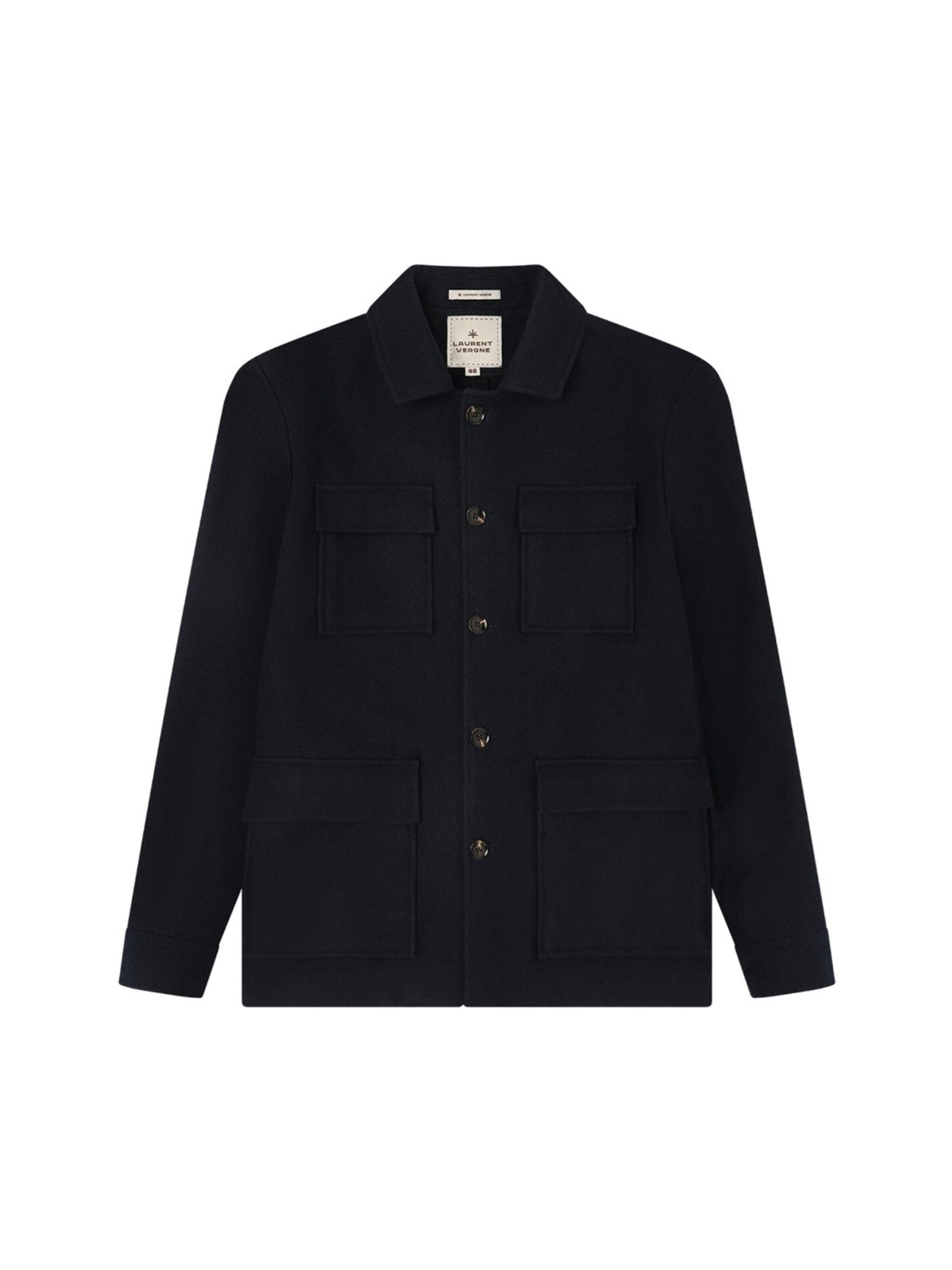 Laurent Vergne Between-seasons coat 'Blois - Jacket 4-pocket' in Blue: front