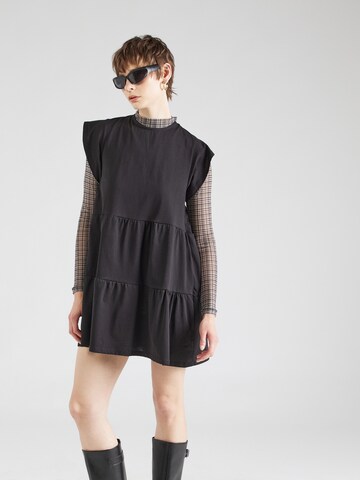 Rochie de vară 'SUMMER' de la VILA pe negru: față