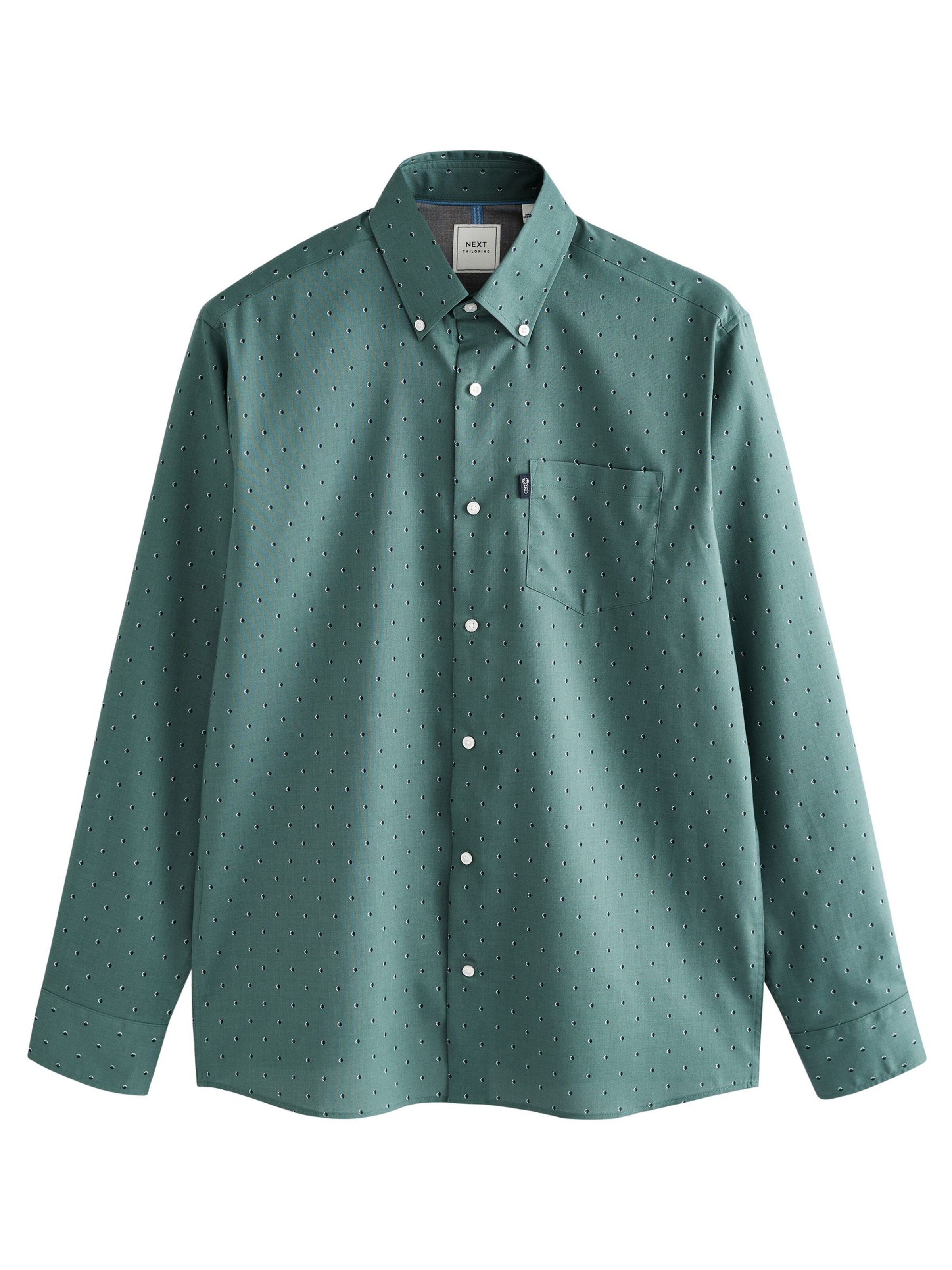 Next Regular fit Button Up Shirt in Green: front
