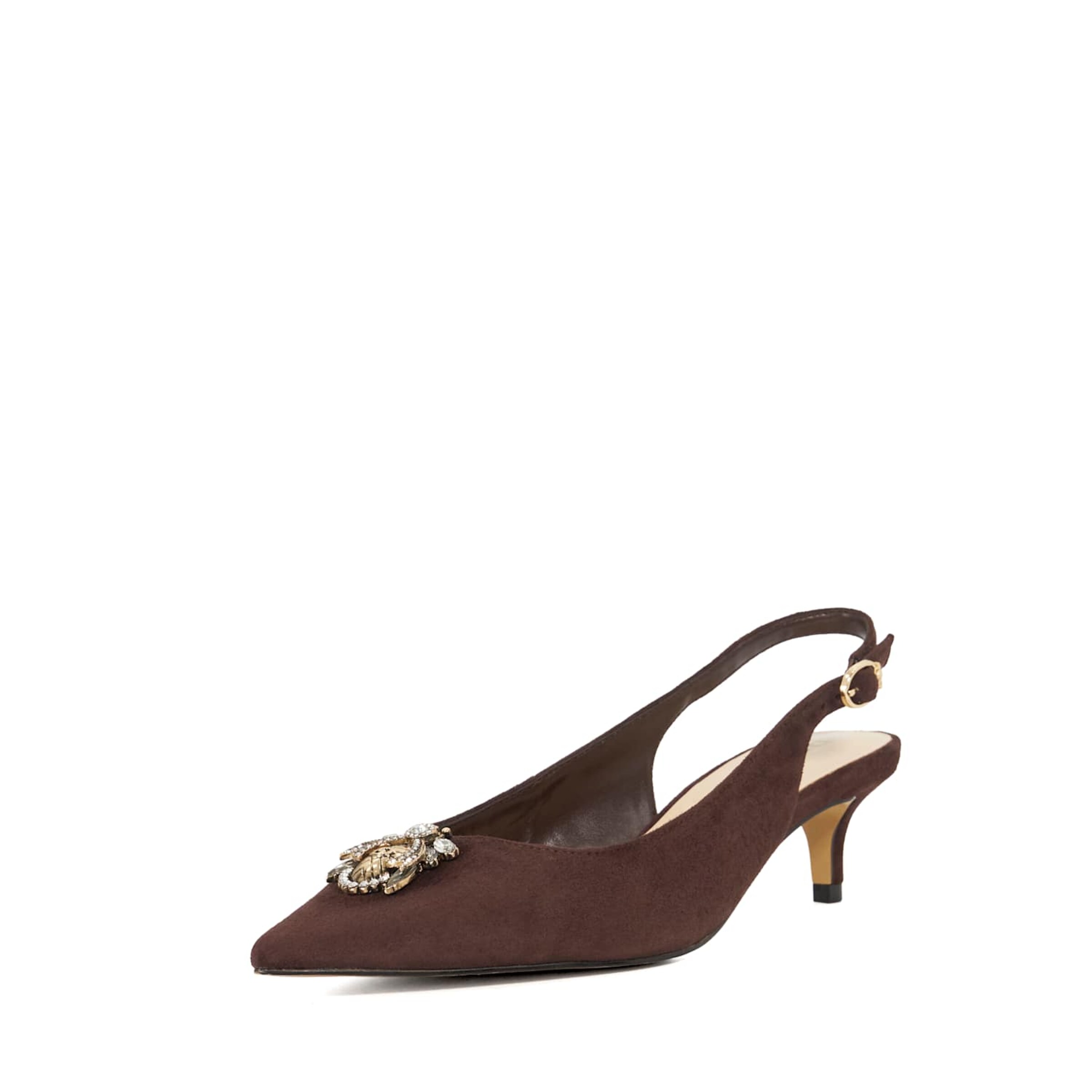 Escarpins à bride arrière Dune LONDON en marron : devant