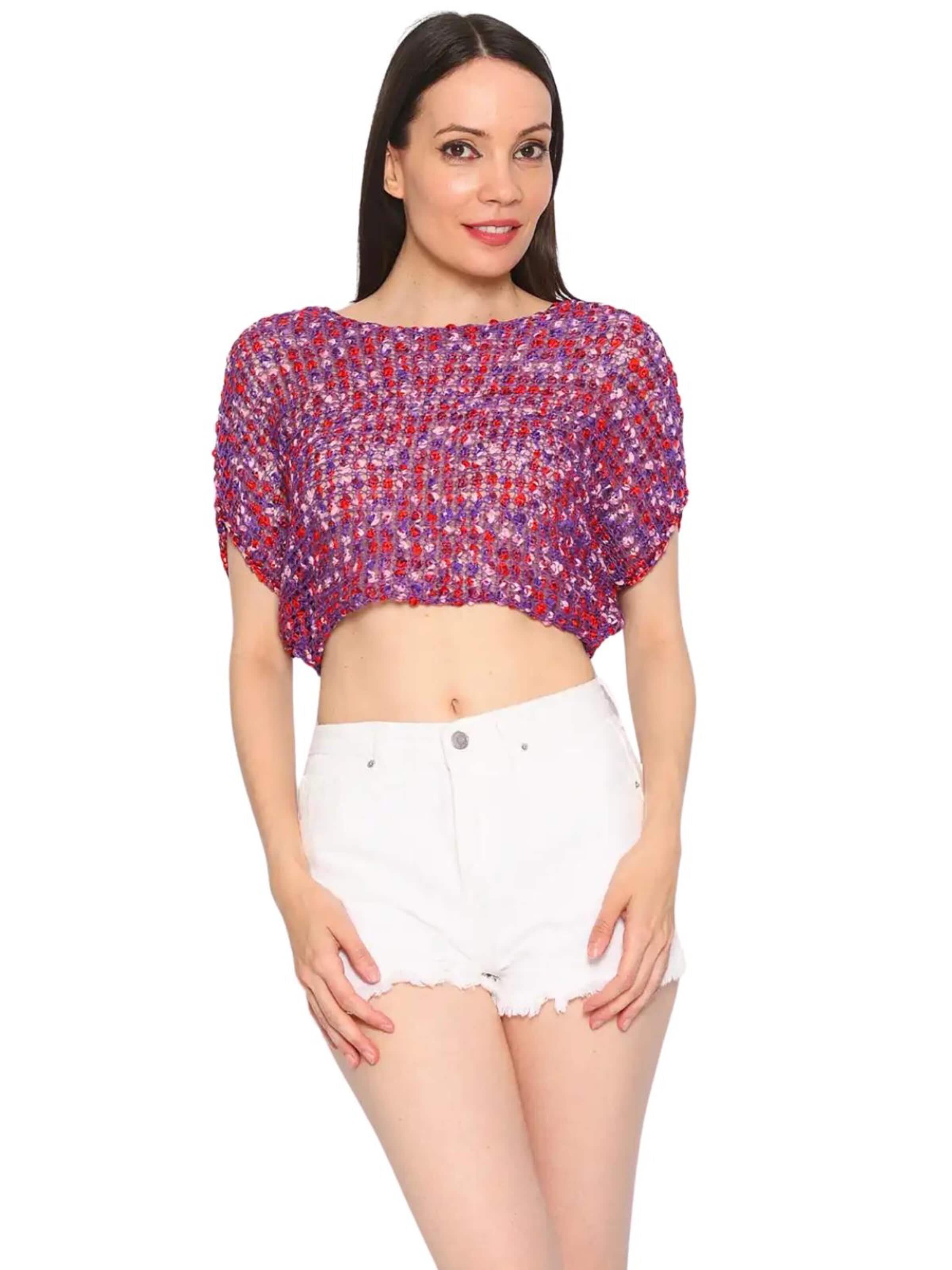 Süel knitwear Sticktop 'Summer 3D' i lilla: forside