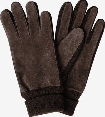 SAMAYA Full Finger Gloves 'VELOUR-THINSULATE' in Brown: front
