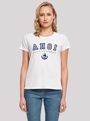 T-shirt 'Ahoi Knut & Jan Hamburg' F4NT4STIC en blanc : devant
