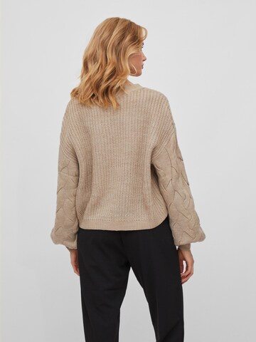 VILA Knit Cardigan in Beige