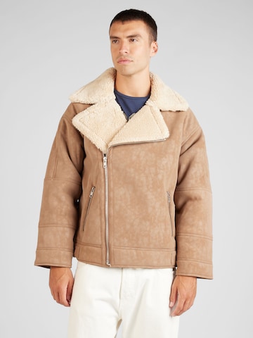 TOPMAN Winter jacket in Beige: front