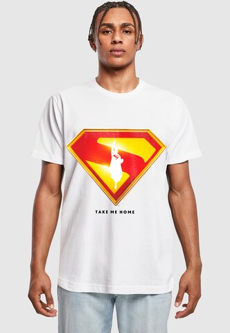 ABSOLUTE CULT Superman Logo Take Me Home T-Shirt ' ' in Weiß: Vorderseite