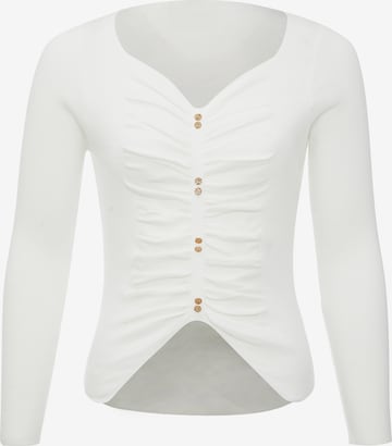 leo selection Sweater in White: front