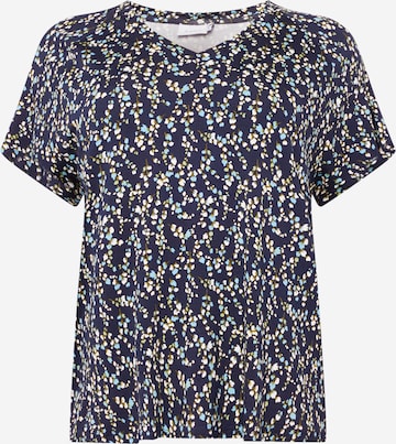 Fransa Curve Shirt in Blue: front