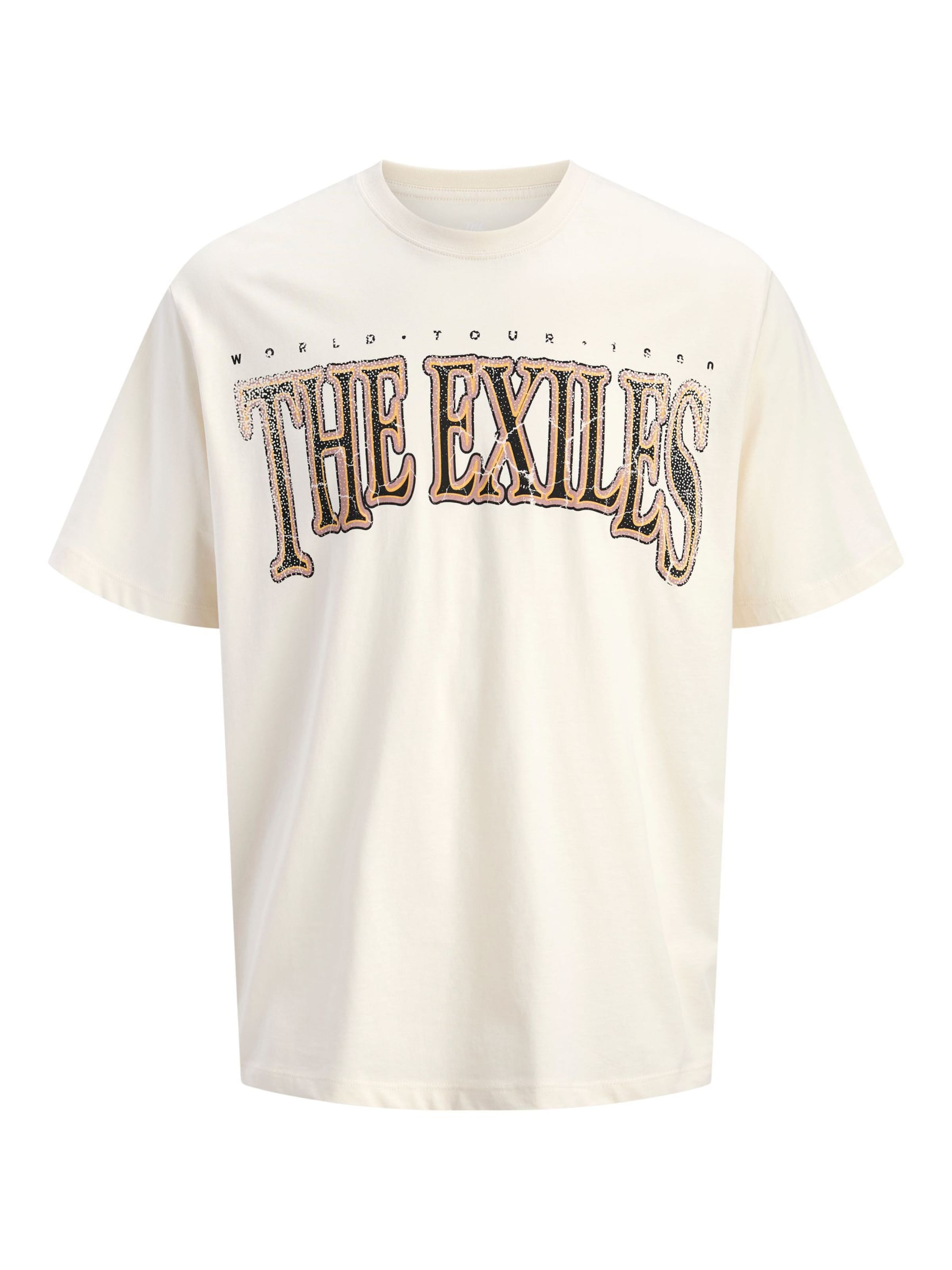 JACK & JONES Camiseta en naranja pastel / negro / blanco lana, Vista del producto