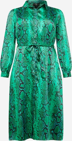 River Island Plus Shirt Dress in Green: front