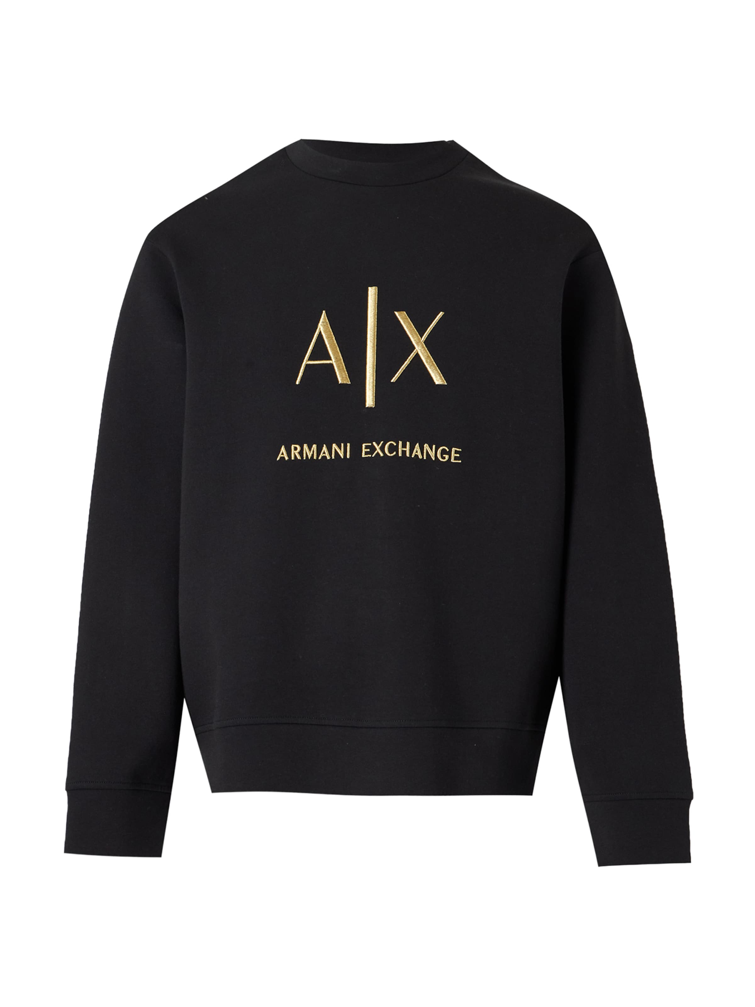 ARMANI EXCHANGE Суичър в черно: отпред