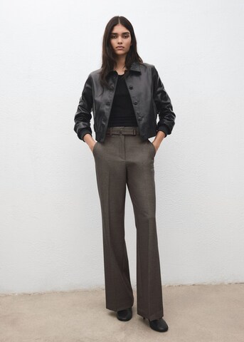 MANGO Regular Pleat-Front Pants 'Carlota' in Brown