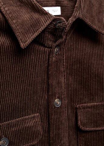 MANGO MAN Regular fit Button Up Shirt 'Baku' in Brown