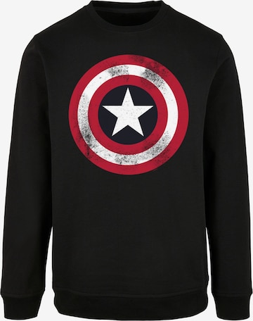 Sweat-shirt 'Avengers - Captain America Distressed Shield' ABSOLUTE CULT en noir : devant