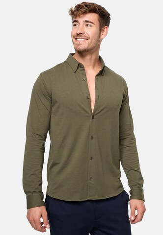 JEFF Slim fit Button Up Shirt 'Theodore' in Green: front