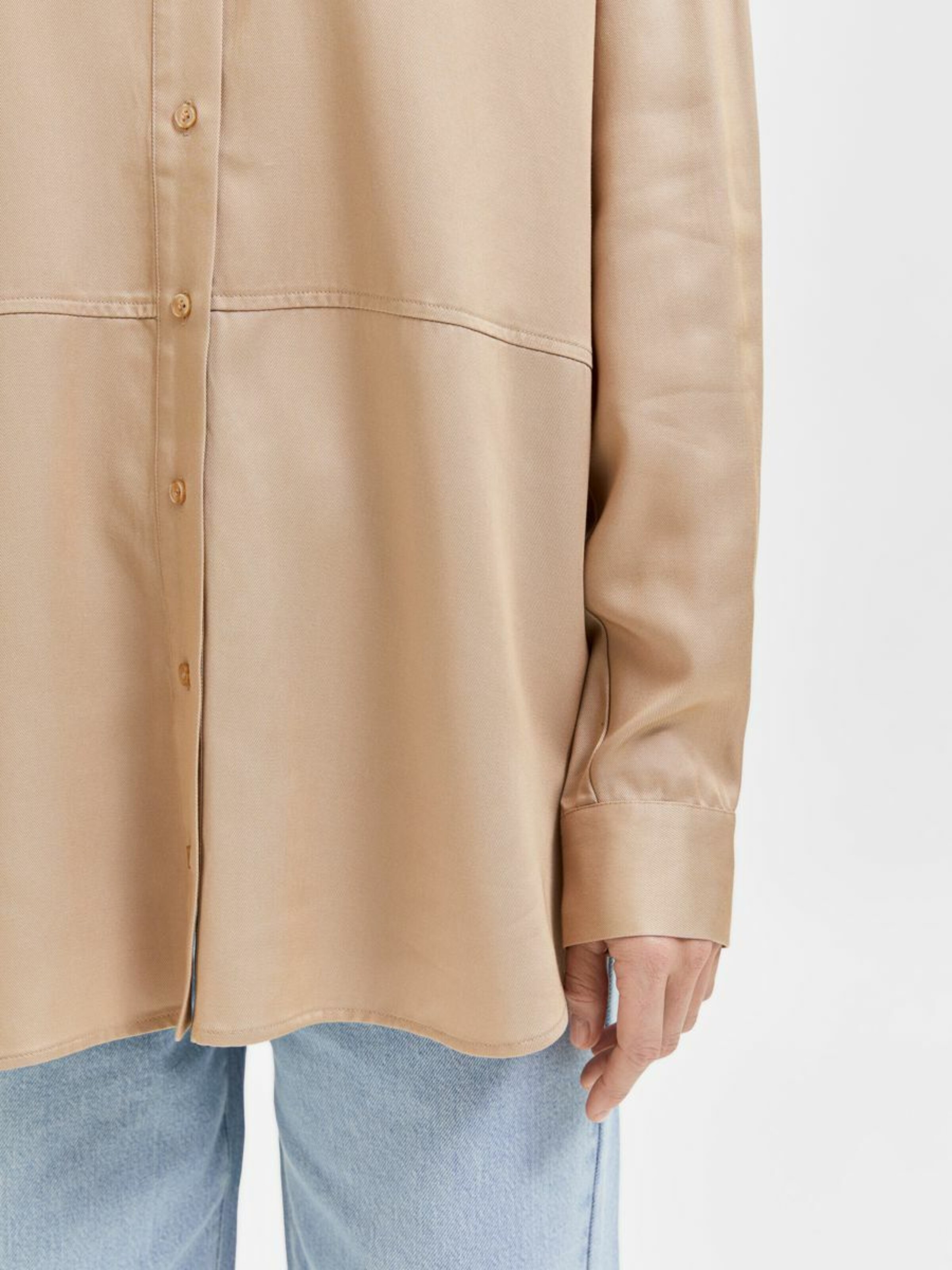 Frauen Große Größen SELECTED FEMME Bluse in Beige - IK01038 Frauen Große Größen SELECTED FEMME Bluse in Beige - IK01038