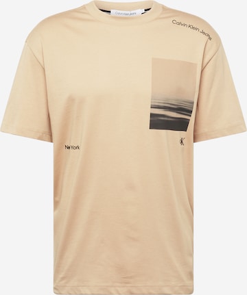 Calvin Klein Jeans Paita 'SERENITY' värissä beige: edessä