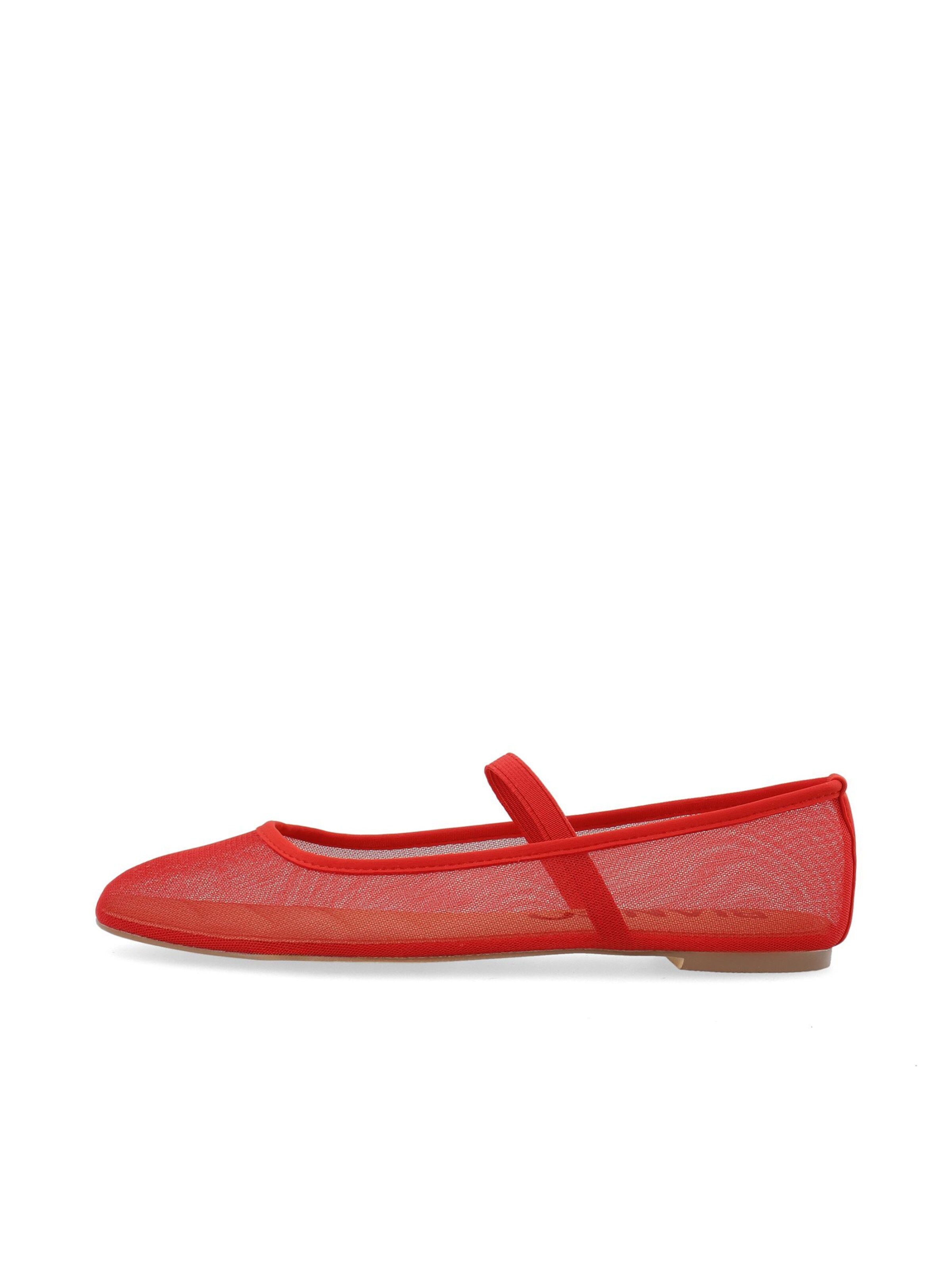 Bianco Strap ballerina 'Lilia' in Red: front