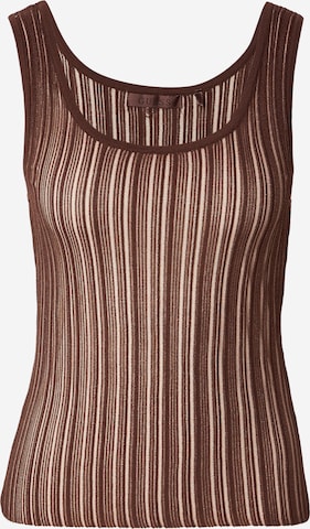 Top brodat 'AUDREY' de la GUESS pe maro: față