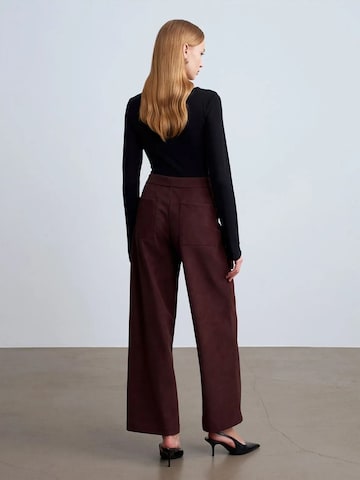 Wide Leg Pantalon Dilvin en marron