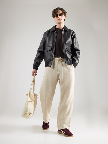 bēšs Abercrombie & Fitch Baggy Bikses