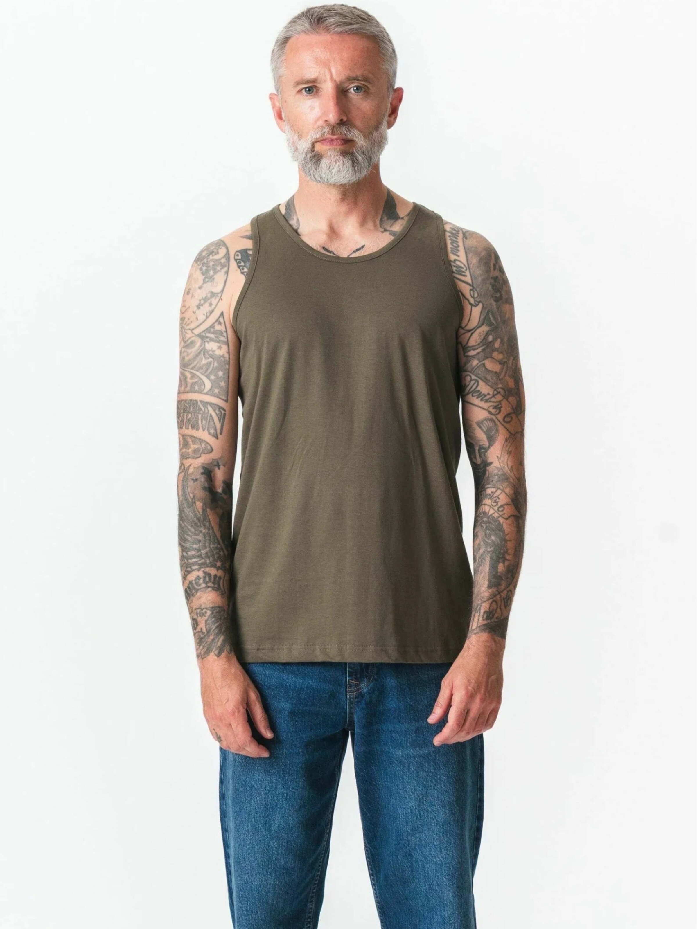 T-Shirt ' Basic Tanktop ' TEESHOPPEN en vert : devant