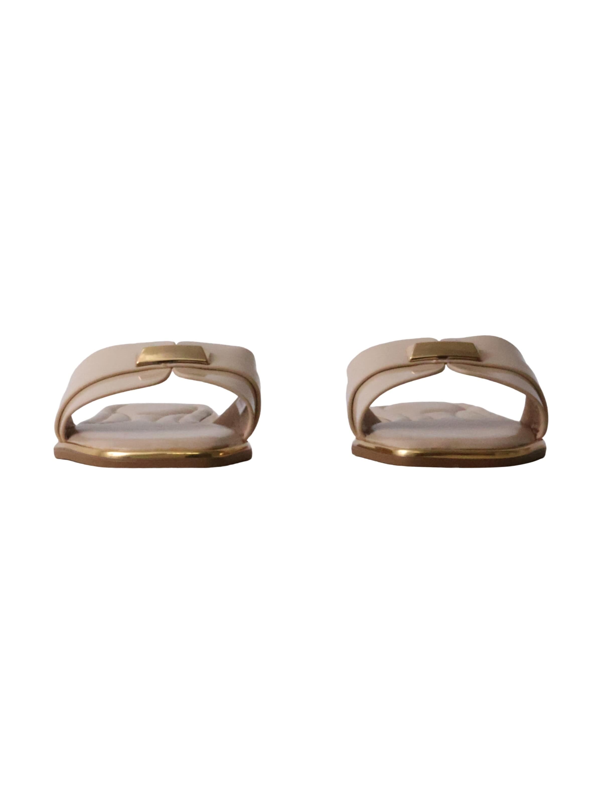 Super Mode - Zapatos abiertos 'Flache Pantoletten zum Hineinschlüpfen' en beige