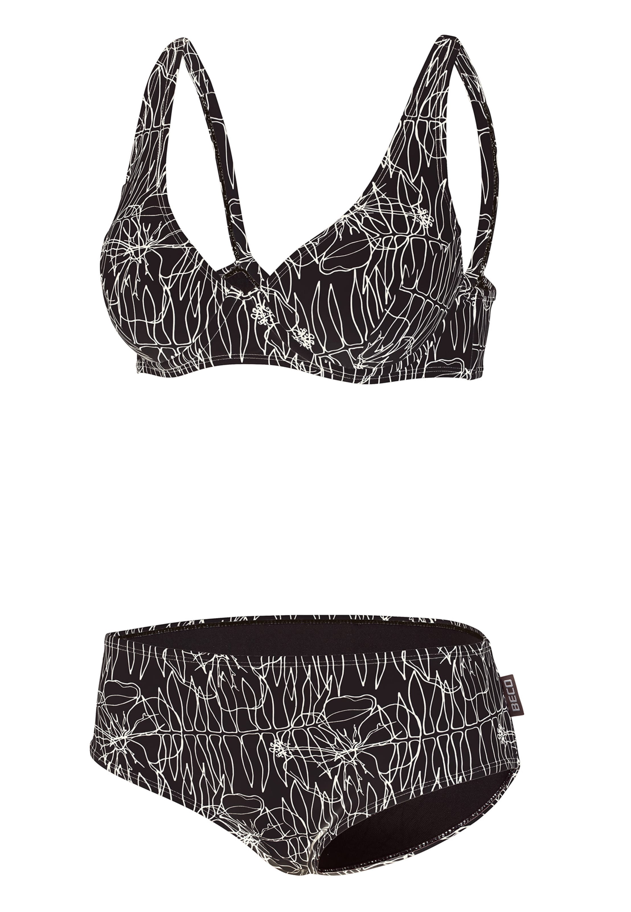 Bikini 'Flower Lines' BECO the world of aquasports en noir