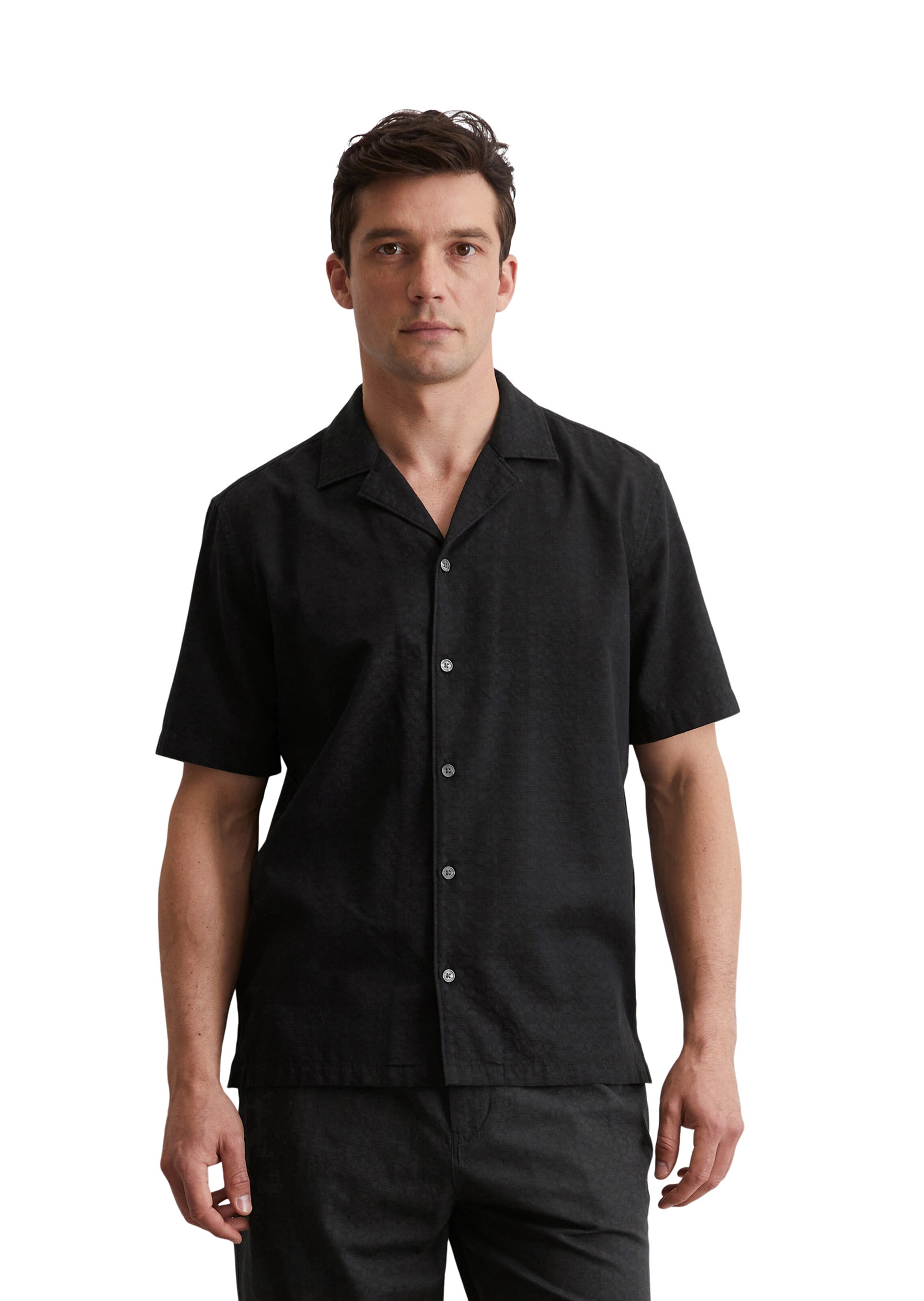 Marc O'Polo Regular fit Button Up Shirt in Black: front
