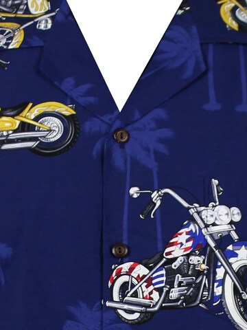 Pacific Legend Regular fit Button Up Shirt 'Bikes' in Blue