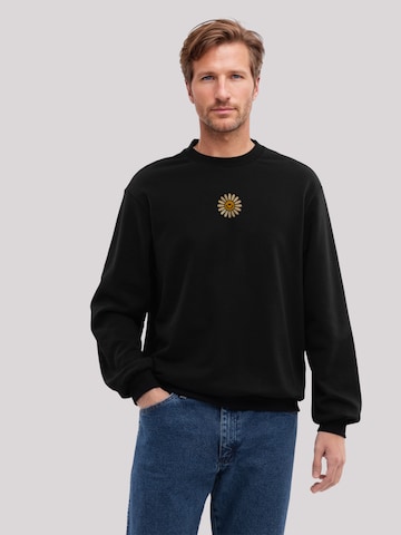 F4NT4STIC Sweatshirt 'Happy Flower' in Zwart: voorkant